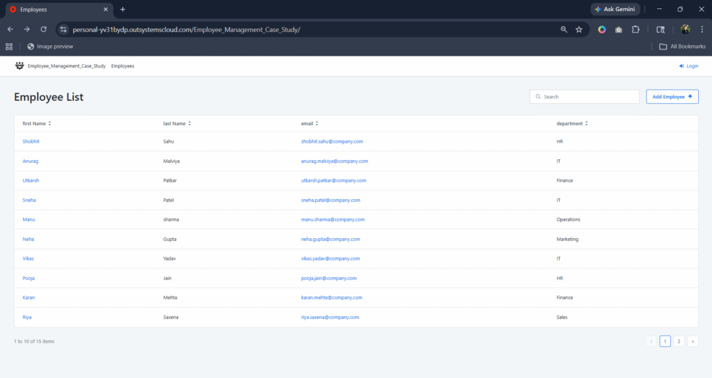 Secure Employee Access Management Using OutSystemsReactive Application 1 Screenshot 2026 05 09 090449