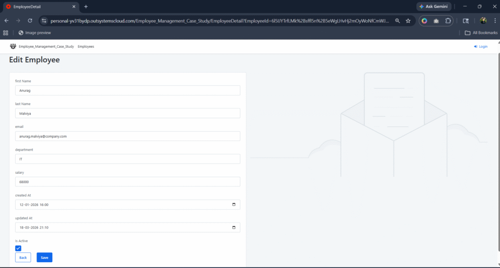 Secure Employee Access Management Using OutSystemsReactive Application 3 Screenshot 2026 05 09 090753