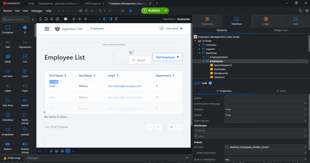 Secure Employee Access Management Using OutSystemsReactive Application 4 Screenshot 2026 05 09 090918